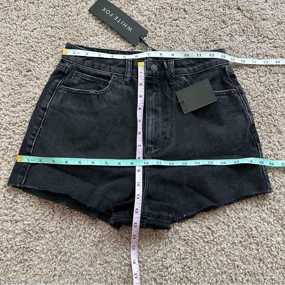 White Fox Vintage Black Hold On Tight Denim Shorts NWT Size Small - Picture 7 of 10
